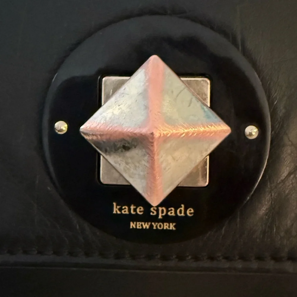 Kate Spade Varick Street Abbie Satchel Black Croc Embossed Leather Bag - Picture 3 of 10